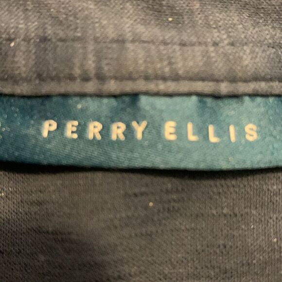 PERRY ELLIS, button down, short sleeve, 100% cotton, new condition, large, - Picture 2 of 9